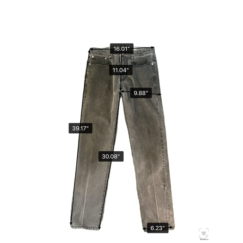 Frye and Co Mens Straight Leg Jeans Faded Black Stretch Denim 32x30